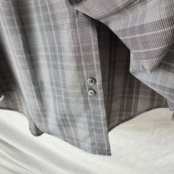Calvin Klein Men’s Dress Shirt Slim Fit Non Iron Gray Button Up 15.5 34/35 - Picture 7 of 8